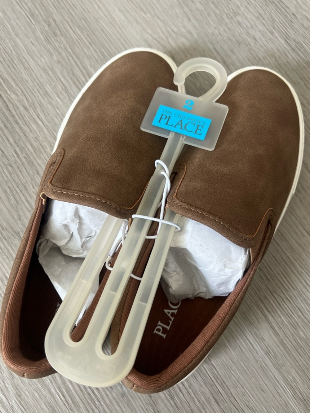 The Children's Place Brown Slip-On Shoes with White Trim